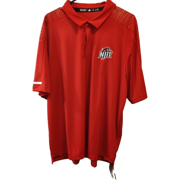 Adidas Climalite New Jersey Institute of Technology Coach Polo NWT Size XL Red - Picture 1 of 12
